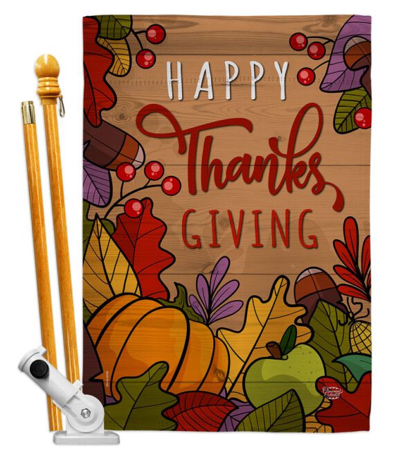 Happy Thanks Giving - Thanksgiving Fall Vertical Impressions Decorative Flags HG192294 Made In USA - Image 5