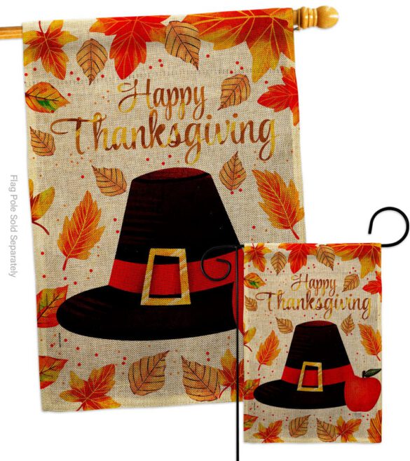 Capotain Thanksgiving - Thanksgiving Fall Vertical Impressions Decorative Flags HG113109 Made In USA - Image 15
