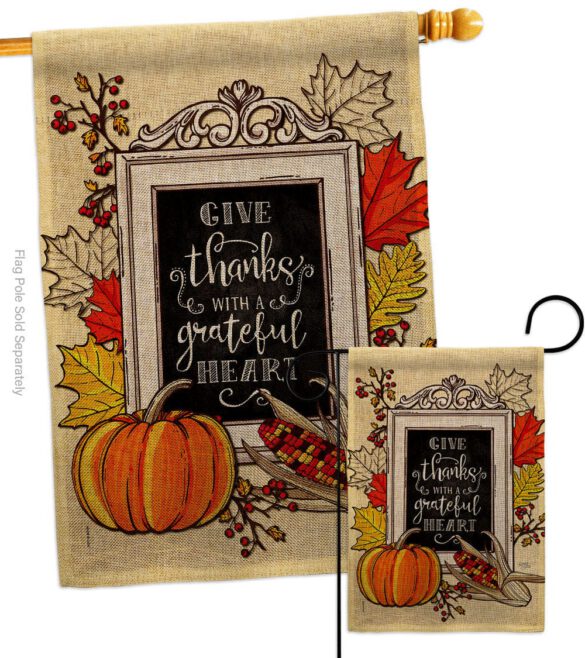 Grateful Heart - Thanksgiving Fall Vertical Impressions Decorative Flags HG113113 Made In USA - Image 15