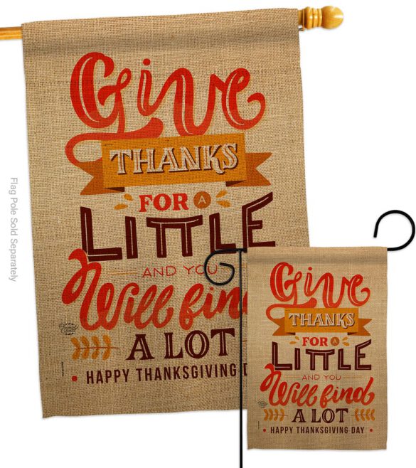 Give Thanks - Thanksgiving Fall Vertical Impressions Decorative Flags HG192254 Made In USA - Image 3
