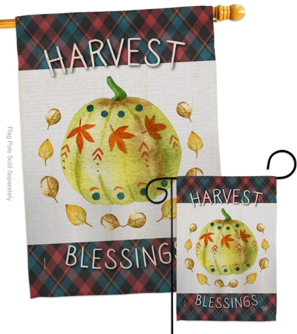 Colorful Pumpkin Thanksgiving - Thanksgiving Fall Vertical Impressions Decorative Flags HG192272 Made In USA - Image 3