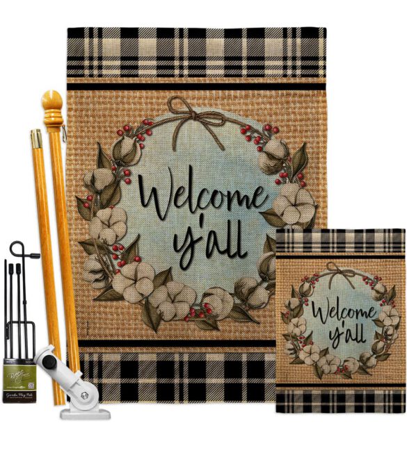 Cotton Y'all - Southern Country & Primitive Vertical Impressions Decorative Flags HG120050 Made In USA - Image 27