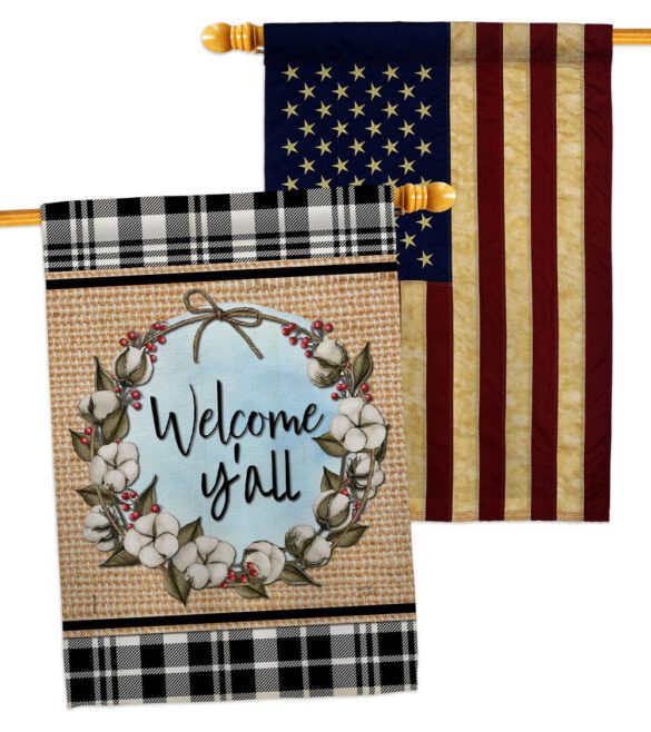 Cotton Y'all - Southern Country & Primitive Vertical Impressions Decorative Flags HG120050 Made In USA - Image 8