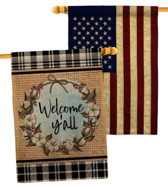 Cotton Y'all - Southern Country & Primitive Vertical Impressions Decorative Flags HG120050 Made In USA - Image 29