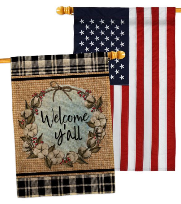Cotton Y'all - Southern Country & Primitive Vertical Impressions Decorative Flags HG120050 Made In USA - Image 36