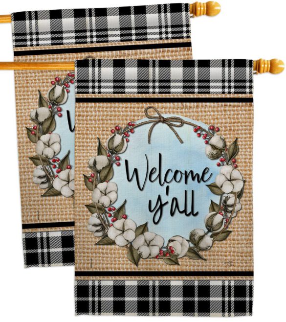 Cotton Y'all - Southern Country & Primitive Vertical Impressions Decorative Flags HG120050 Made In USA - Image 12