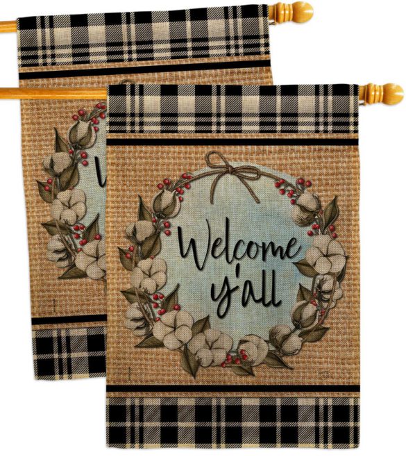 Cotton Y'all - Southern Country & Primitive Vertical Impressions Decorative Flags HG120050 Made In USA - Image 33