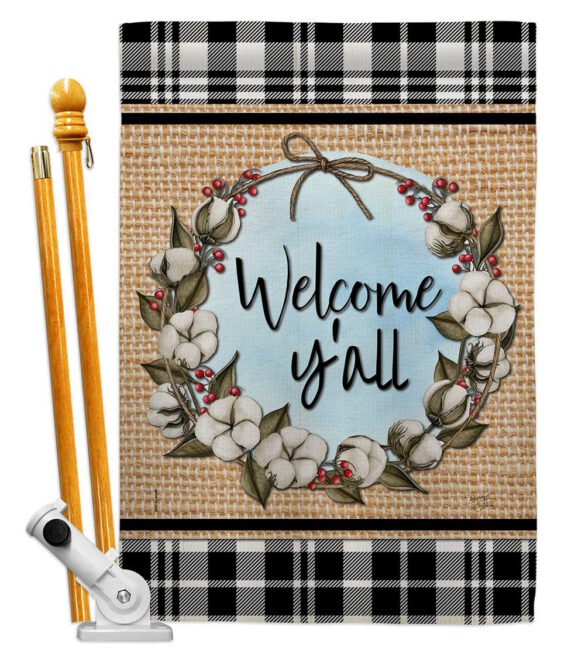 Cotton Y'all - Southern Country & Primitive Vertical Impressions Decorative Flags HG120050 Made In USA - Image 5