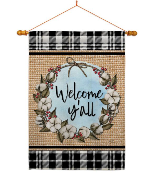 Cotton Y'all - Southern Country & Primitive Vertical Impressions Decorative Flags HG120050 Made In USA - Image 21