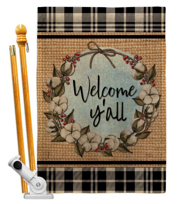 Cotton Y'all - Southern Country & Primitive Vertical Impressions Decorative Flags HG120050 Made In USA - Image 26