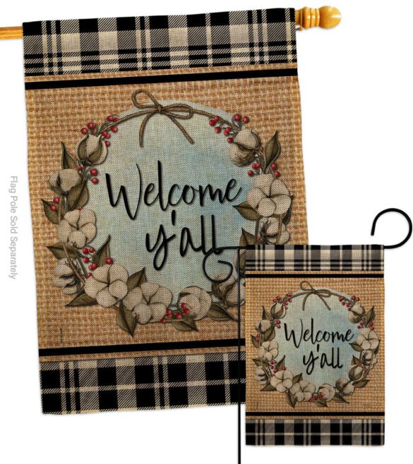 Cotton Y'all - Southern Country & Primitive Vertical Impressions Decorative Flags HG120050 Made In USA - Image 24