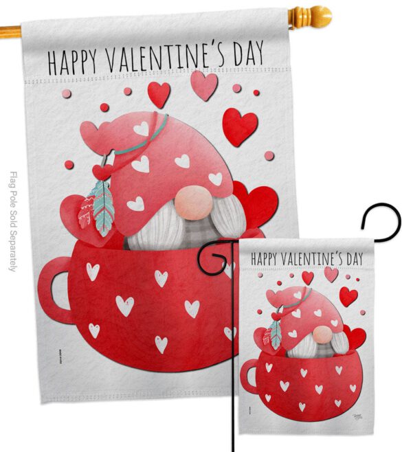 Gnome Love You - Valentines Spring Vertical Impressions Decorative Flags HG120045 Made In USA - Image 3