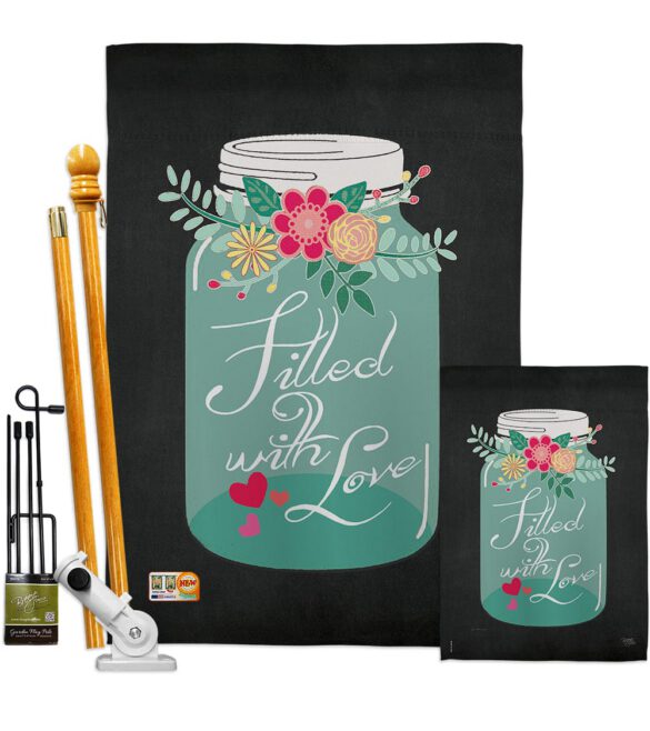 Filled with Love - Valentines Spring Vertical Impressions Decorative Flags HG101051 Made In USA - Image 6
