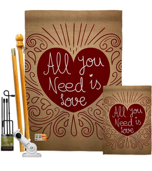All You Need Is Love - Valentines Spring Vertical Impressions Decorative Flags HG101052 Made In USA - Image 7