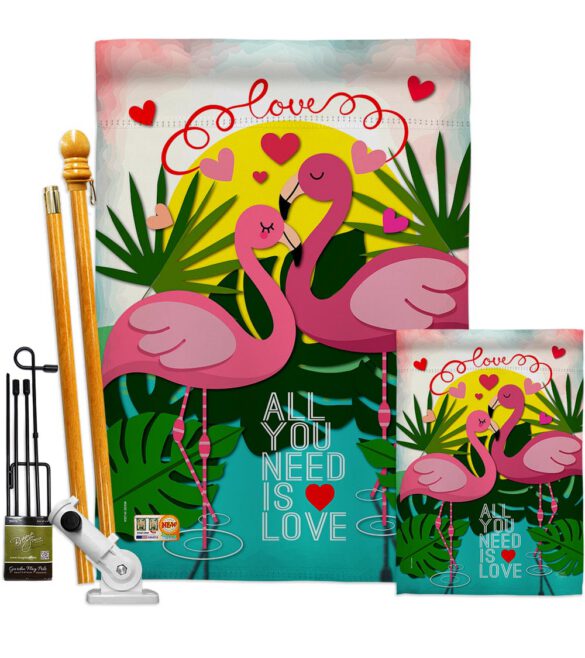 Flamingo Lover - Valentines Spring Vertical Impressions Decorative Flags HG101063 Made In USA - Image 6