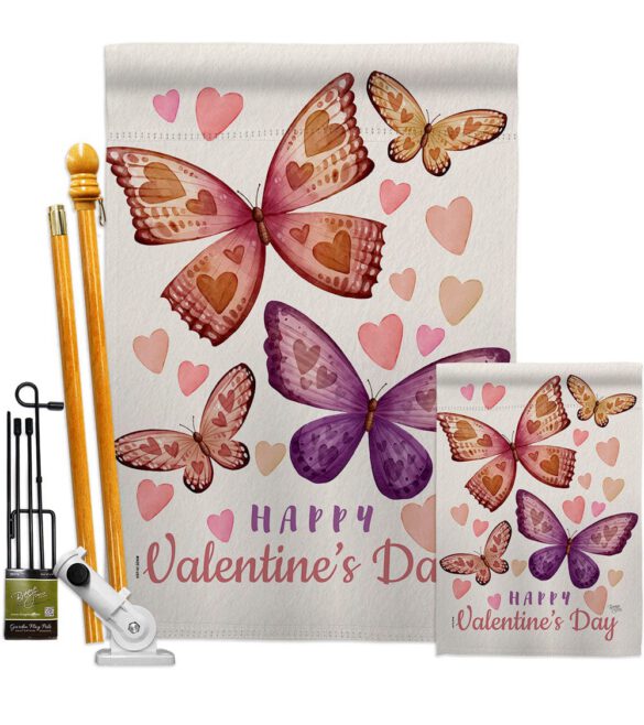 Butterflies Loves - Valentines Spring Vertical Impressions Decorative Flags HG101067 Made In USA - Image 6