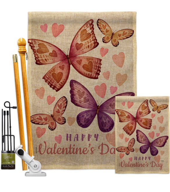 Butterflies Loves - Valentines Spring Vertical Impressions Decorative Flags HG101067 Made In USA - Image 16