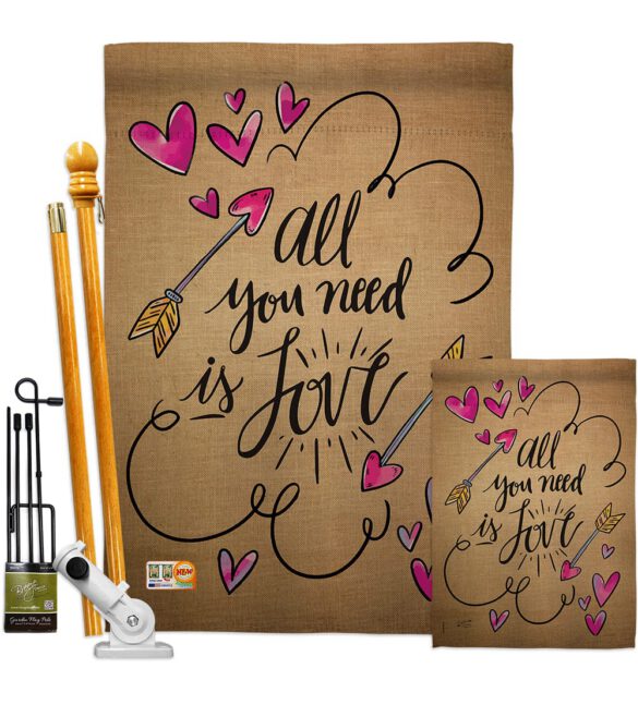 All You Need is Love - Valentines Spring Vertical Impressions Decorative Flags HG137051 Made In USA - Image 7