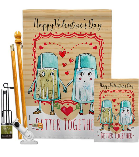 Better Together - Valentines Spring Vertical Impressions Decorative Flags HG137146 Made In USA - Image 6