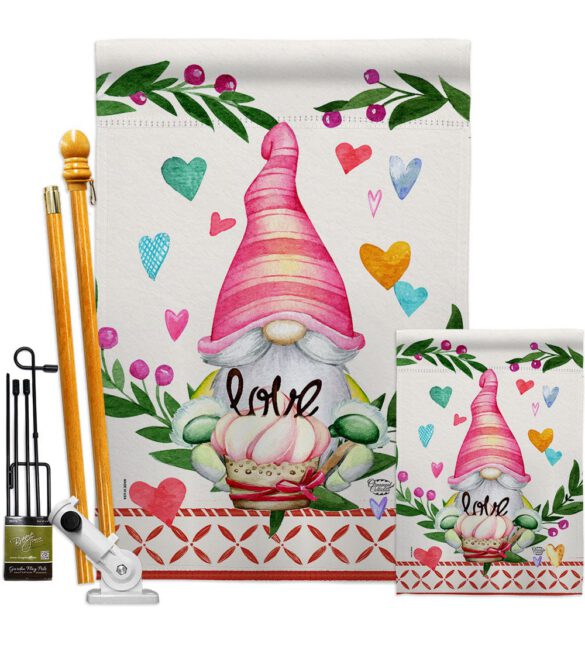 Gnome Give Love - Valentines Spring Vertical Impressions Decorative Flags HG192407 Made In USA - Image 6