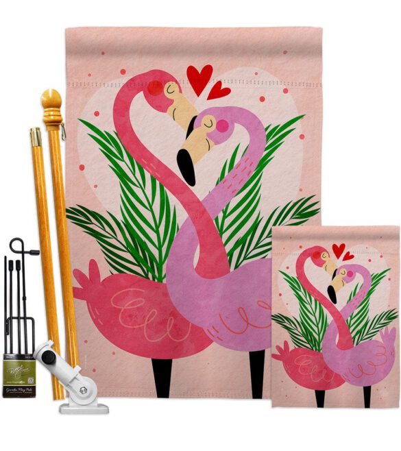 Flamingo Love - Valentines Spring Vertical Impressions Decorative Flags HG192540 Made In USA - Image 6