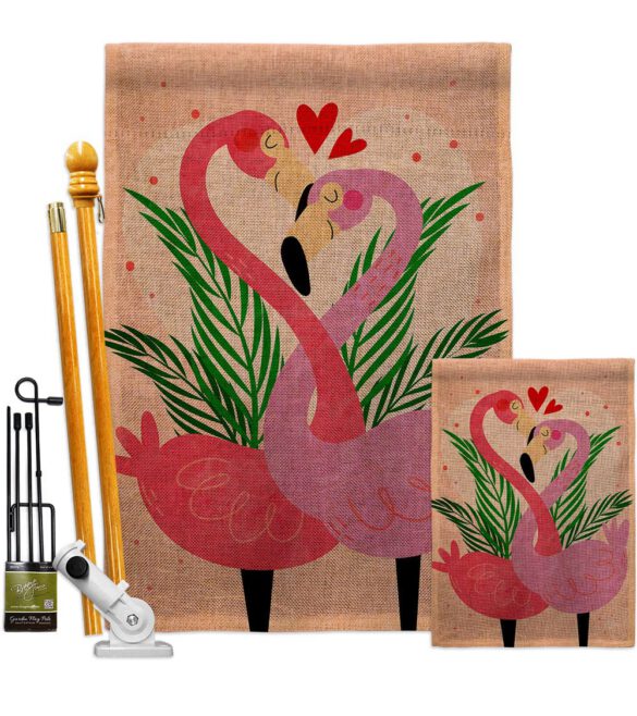 Flamingo Love - Valentines Spring Vertical Impressions Decorative Flags HG192540 Made In USA - Image 16