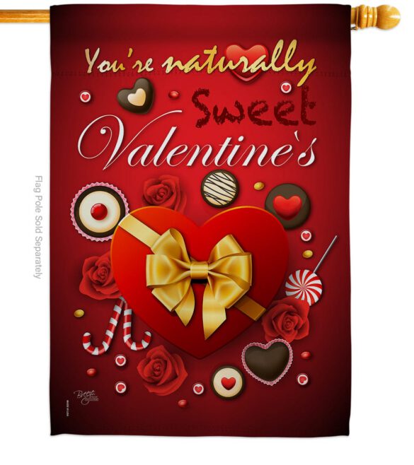 Candy Love - Valentines Spring Vertical Impressions Decorative Flags HG101003 Made In USA - Image 2