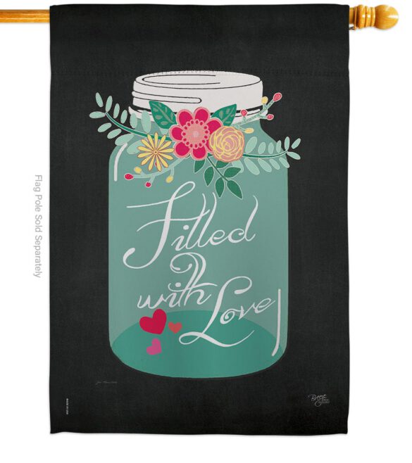 Filled with Love - Valentines Spring Vertical Impressions Decorative Flags HG101051 Made In USA - Image 2