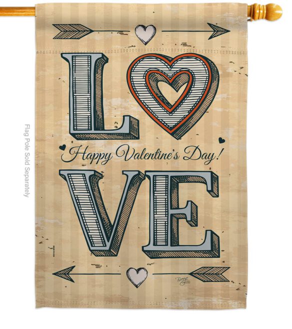 Classic Love - Valentines Spring Vertical Impressions Decorative Flags HG101061 Made In USA - Image 2