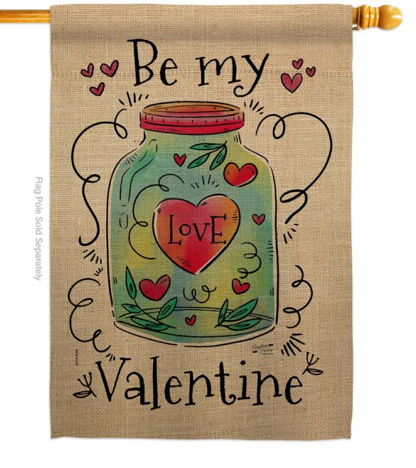 Be My Valentine - Valentines Spring Vertical Impressions Decorative Flags HG137123 Made In USA - Image 3