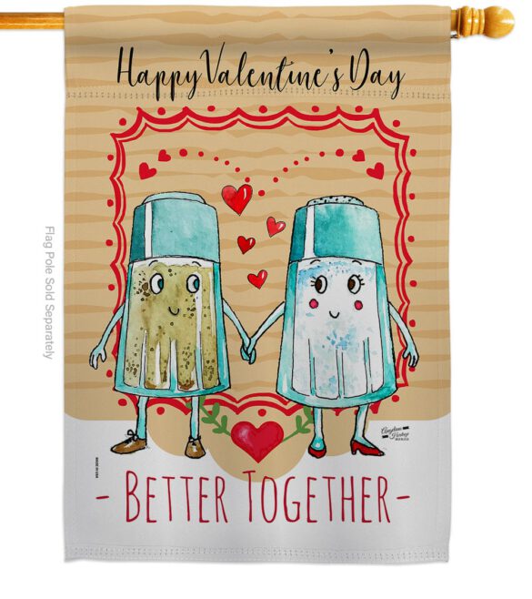 Better Together - Valentines Spring Vertical Impressions Decorative Flags HG137146 Made In USA - Image 2