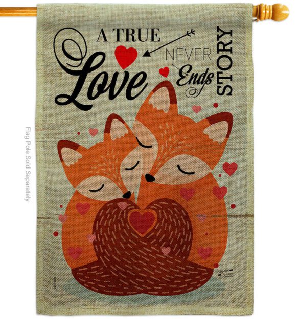 Foxes Love - Valentines Spring Vertical Impressions Decorative Flags HG137390 Made In USA - Image 12