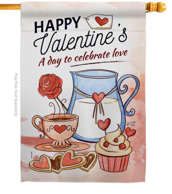 Day to Celebrate Love - Valentines Spring Vertical Impressions Decorative Flags HG137395 Made In USA - Image 2