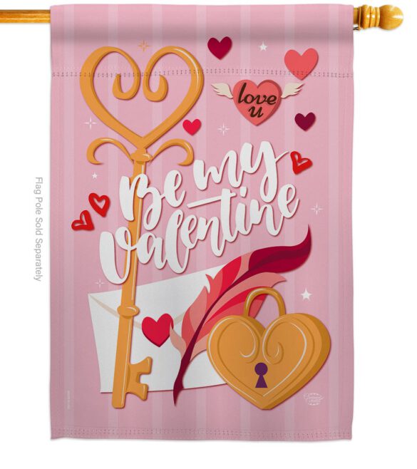 Be My Valentine - Valentines Spring Vertical Impressions Decorative Flags HG192054 Made In USA - Image 3