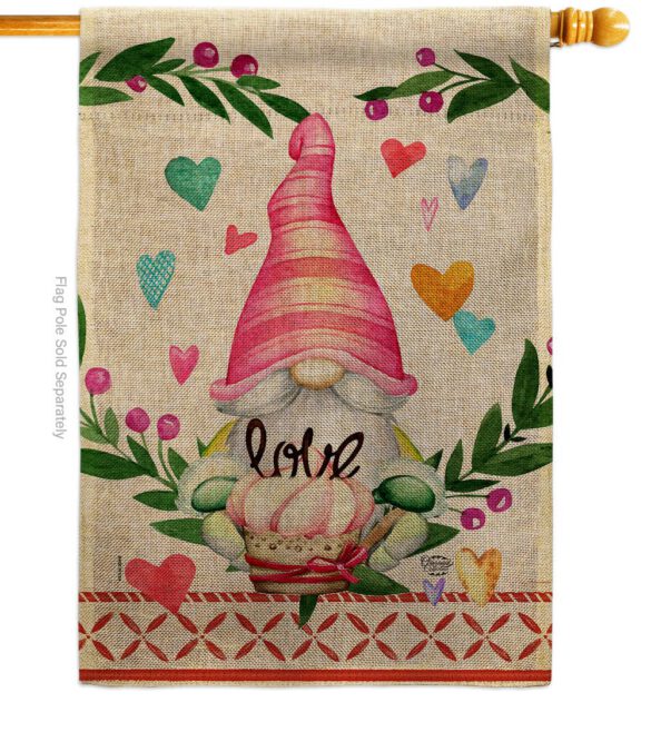 Gnome Give Love - Valentines Spring Vertical Impressions Decorative Flags HG192407 Made In USA - Image 12