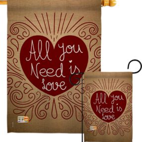 All You Need Is Love - Valentines Spring Vertical Impressions Decorative Flags HG101052 Made In USA