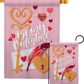 Be My Valentine - Valentines Spring Vertical Impressions Decorative Flags HG192054 Made In USA