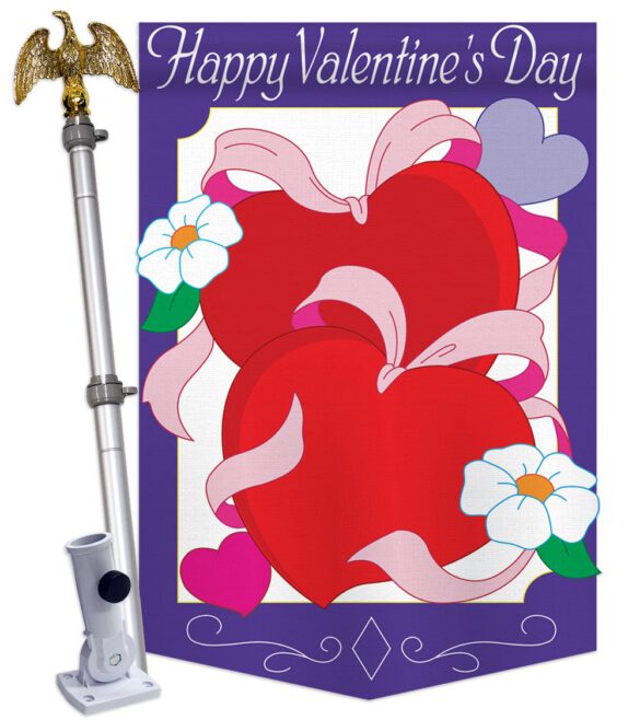 Hearts - Valentines Spring Vertical Applique Decorative Flags HG101041 - Image 9
