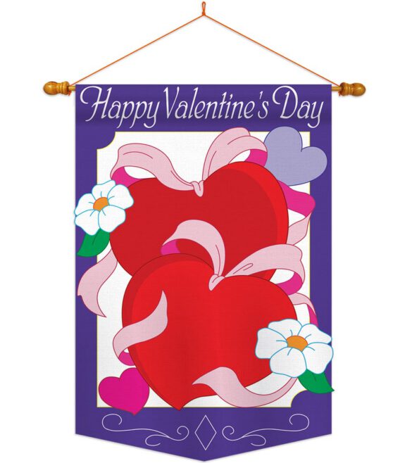 Hearts - Valentines Spring Vertical Applique Decorative Flags HG101041 - Image 10