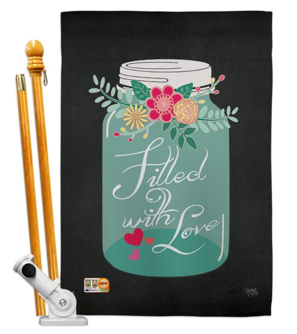 Filled with Love - Valentines Spring Vertical Impressions Decorative Flags HG101051 Made In USA - Image 5