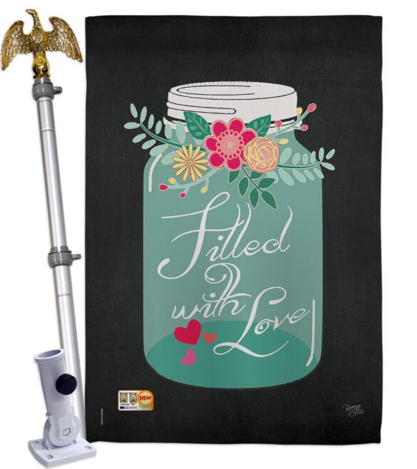 Filled with Love - Valentines Spring Vertical Impressions Decorative Flags HG101051 Made In USA - Image 13