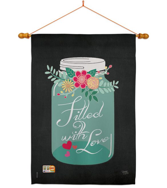 Filled with Love - Valentines Spring Vertical Impressions Decorative Flags HG101051 Made In USA - Image 14
