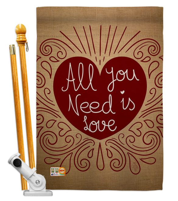 All You Need Is Love - Valentines Spring Vertical Impressions Decorative Flags HG101052 Made In USA - Image 6
