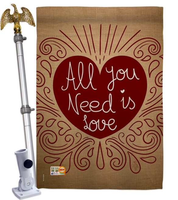 All You Need Is Love - Valentines Spring Vertical Impressions Decorative Flags HG101052 Made In USA - Image 14