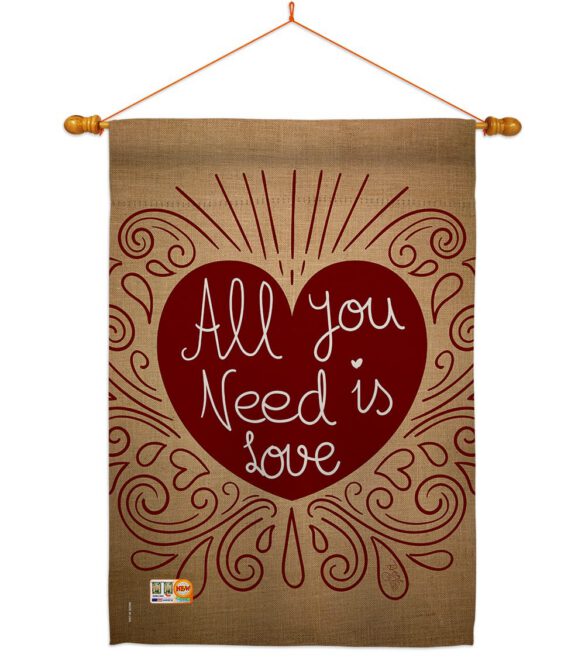 All You Need Is Love - Valentines Spring Vertical Impressions Decorative Flags HG101052 Made In USA - Image 15