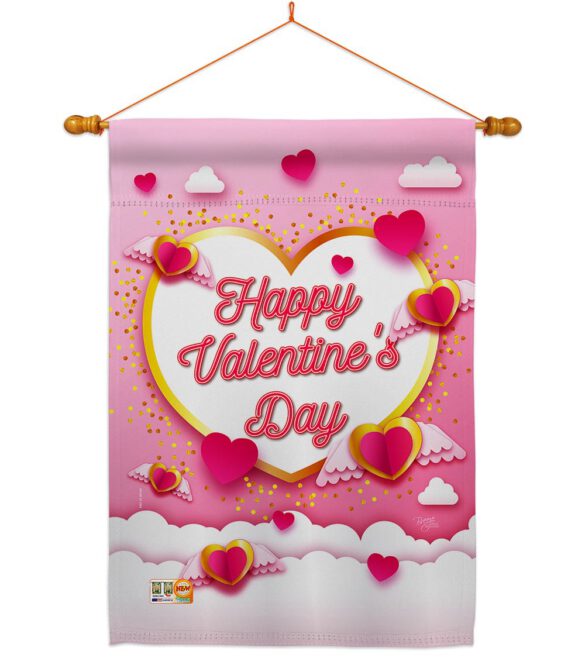Flying Heart Valentine's - Valentines Spring Vertical Impressions Decorative Flags HG101060 Made In USA - Image 14