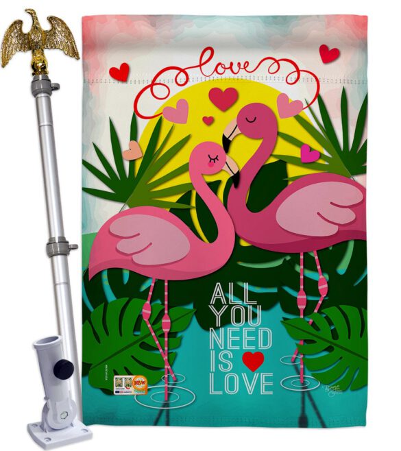 Flamingo Lover - Valentines Spring Vertical Impressions Decorative Flags HG101063 Made In USA - Image 13