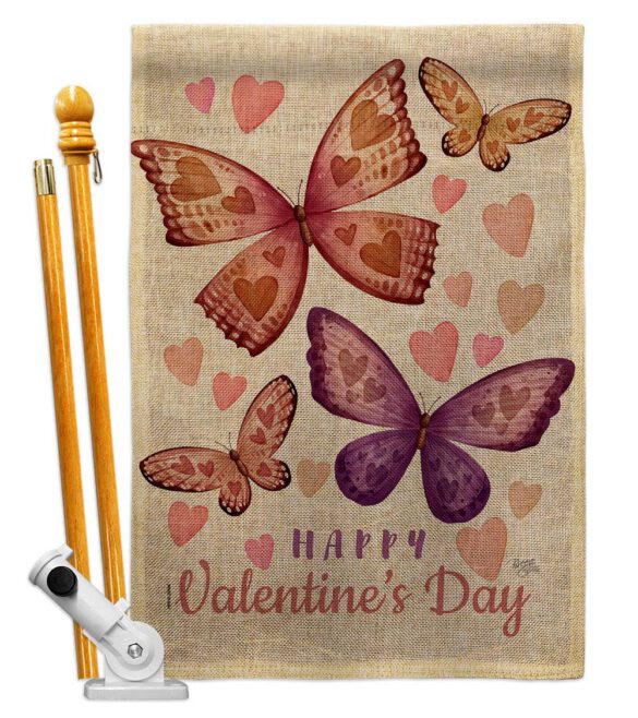 Butterflies Loves - Valentines Spring Vertical Impressions Decorative Flags HG101067 Made In USA - Image 15