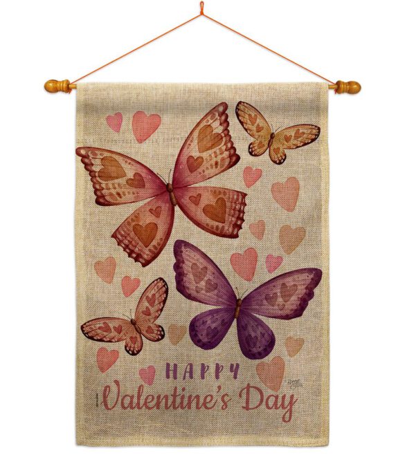 Butterflies Loves - Valentines Spring Vertical Impressions Decorative Flags HG101067 Made In USA - Image 20