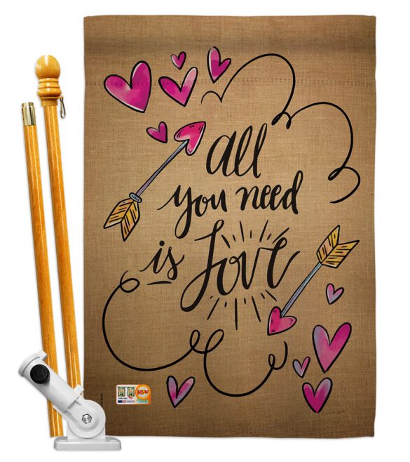 All You Need is Love - Valentines Spring Vertical Impressions Decorative Flags HG137051 Made In USA - Image 6
